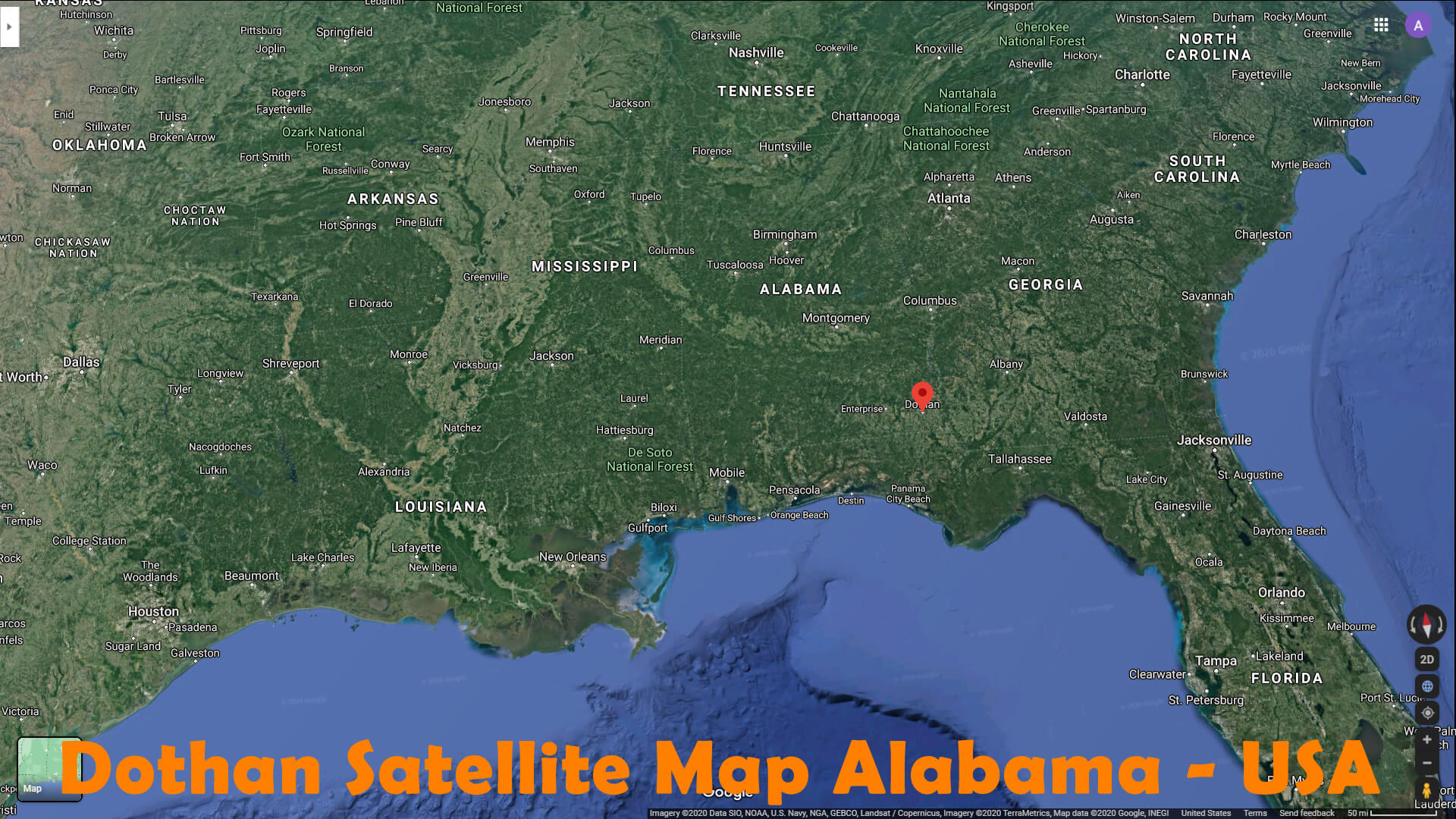 Dothan Satellite Carte Alabama   EUA